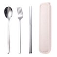 thumbnail image 1 of Zhuge 4pcs Cutlery Set Stainless Steel Flatware , Food-Grade Serving Cutlery Set Tableware Eating Utensils Set,Silvery, 1 of 5