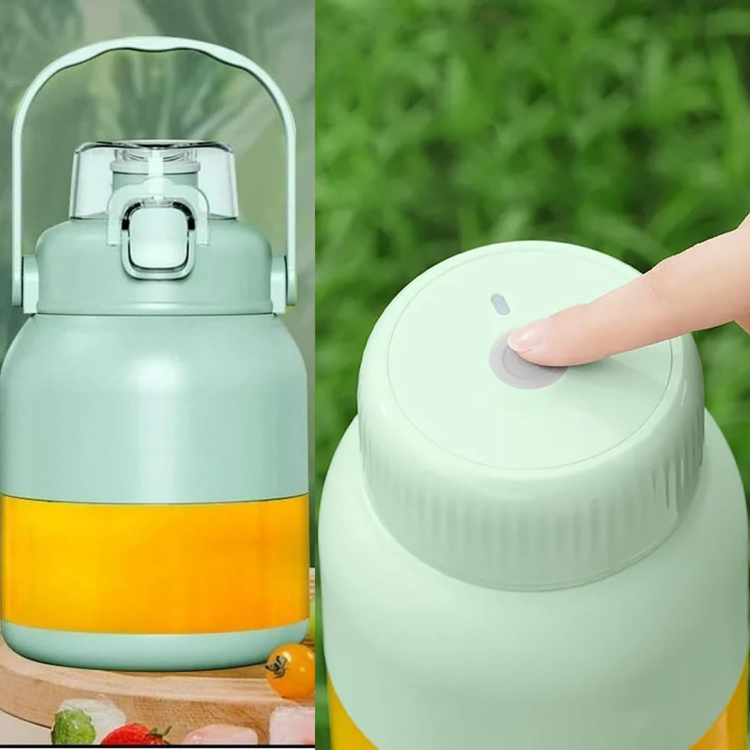 Electric Citrus Juicer 28 Oz, With Straw and Two Lids Portable Blender Cup, Personal Travel Cold Press Juicer Bottle Cups 1PCS