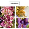 thumbnail image 4 of pstuiky Adorno colgante para puerta: Árbol invertido con flores artificiales, corona de flores moradas grandes bordadas, lazo., 4 of 9