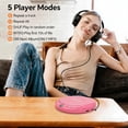 thumbnail image 6 of ByronStatics Portable CD Player, Personal Walkman CD Players, Powered DC or 2xAA Battery, Pink, 6 of 8