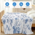 thumbnail image 4 of Blue White Spring Floral Cooling Blanket, Lightweight Breathable Summer Throw Blanket with Double Sided Cold Effect, Summer Botanical Birds Picnic Beach Blankets Bed Sheet for Hot Sleepers 30"x40", 4 of 8