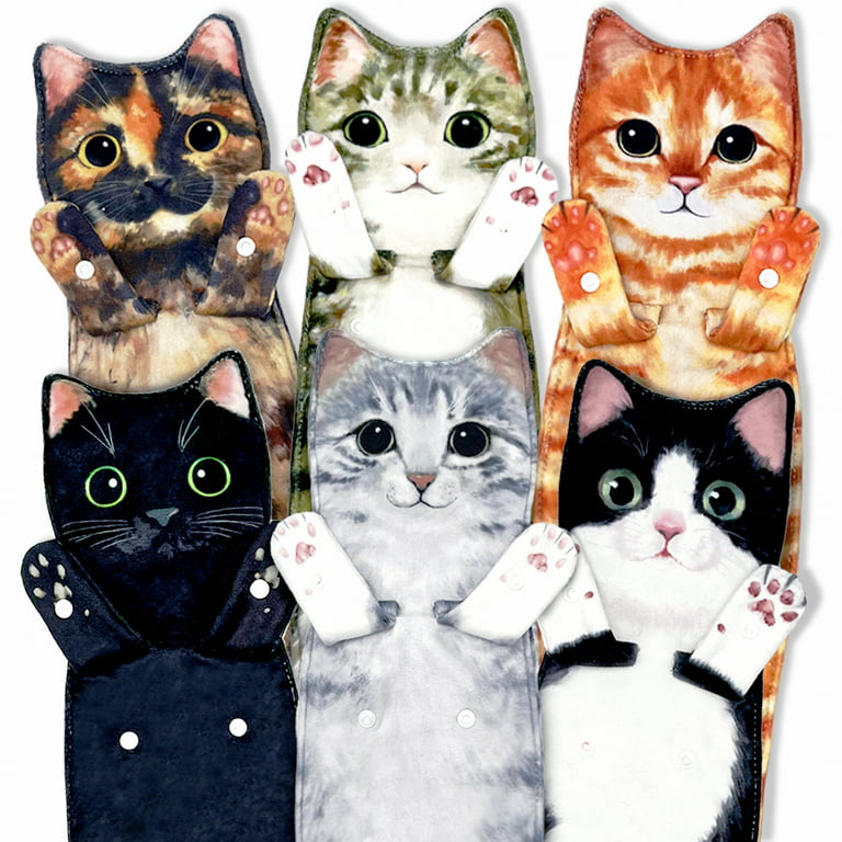 Cat Funny Hand Towels for Bathroom Kitchen - Cute Decorative Cat Decor  Hanging Washcloths Face Towels Super Absorbent Soft- Housewarming Gift for  Cat Lovers - Blackwhite 