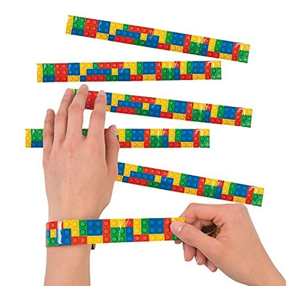 Color Brick Party Slap Bracelet - Party Favors - 12 Pieces