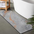 thumbnail image 2 of Gray Orange Marble Pattern Bathroom Rugs Mat,Non Slip Microfiber Bathroom Rug,Rubber Backing,Soft Bathroom Mats for Bathroom Floor,Tub and Shower,47x17in(120x43cm), 2 of 4