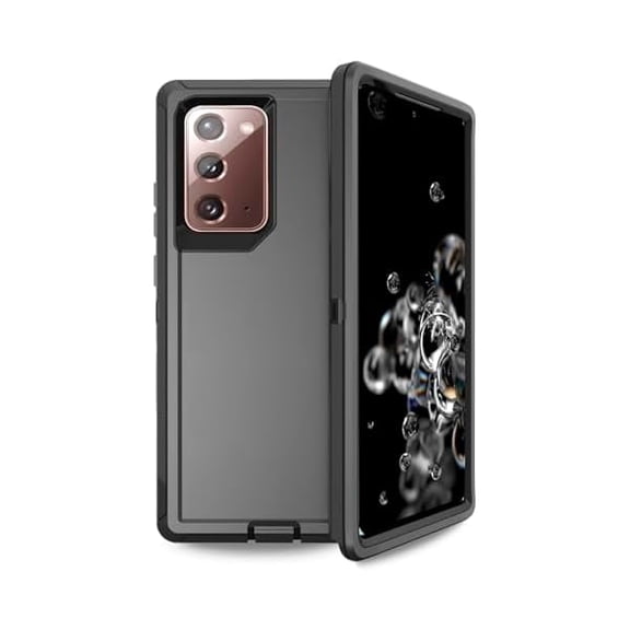 Case for Samsung Galaxy Note 20 5G, Phone Case Heavy Duty Shockproof Rugged Defender Protective, 3 in 1 Bumper Cover(Without Built-in Screen Protector) (Black)