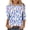 Blue, variant on Staron Women's Casual Tops Fashion Printed Crewneck 3/4 Sleeve Loose Blouse Shirt Tee, Blue XL