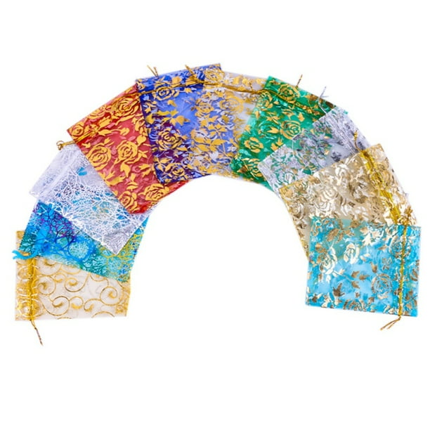 Sheer Organza Bags Drawstring Gift Bags Mesh Jewelry Pouches For Party