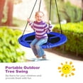 thumbnail image 5 of Gymax 40'' 770 lbs Flying Saucer Tree Swing Kids Gift w/ 2 Tree Hanging Straps Blue, 5 of 10
