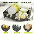 thumbnail image 6 of Dish Drying Rack, Kingrack Extendable Dish Rack for Kitchen Counter,  Foldable Stainless Steel Space-Saving Dish Drainer, 6 of 8