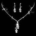 thumbnail image 3 of Sdmnsg-T Bridal Wedding Jewelry Set Silver Rhinestone Necklace Earrings Bracelet Sets Prom Formal Costume Jewelry for Women and Brides, 3 of 7
