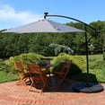 thumbnail image 5 of Sunnydaze 95" Smoke Solid Octagon Cantilever Umbrella with Solar Lights, 5 of 11