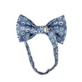 thumbnail image 2 of ROMARIO MANZINI White Flower on Blue Gray PRINTED DESIGN Pre-Tied Bow Tie, 2 of 2