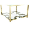 thumbnail image 5 of Maklaine Metal Side Table with Tempered Glass in Hand Polished Gold, 5 of 5