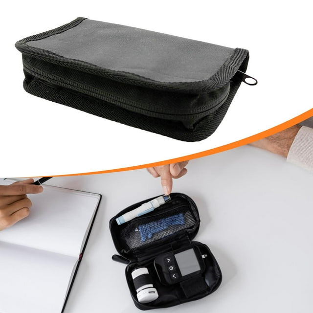 Estuche de viaje,Estuche de viaje para diabetes Estuche para kit de pruebas de diabetes,Bolsa de almacenamiento Estuche de transporte Multiusos,Bolsa protectora de repuesto para bolsa de