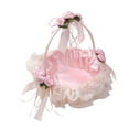 thumbnail image 2 of Wedding Basket Satin Ribbons Basket Decor Wedding Easter Party Favors Handbasket Lace Bow Flower Girl Basket for Celebrations, 2 of 10