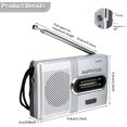 thumbnail image 2 of BC-R21 Mini Portable Radio 2 Band AM/FM Telescopic Antenna Pocket Radio World Receiver Speaker Battery Operated for Hiking Camping, 2 of 5
