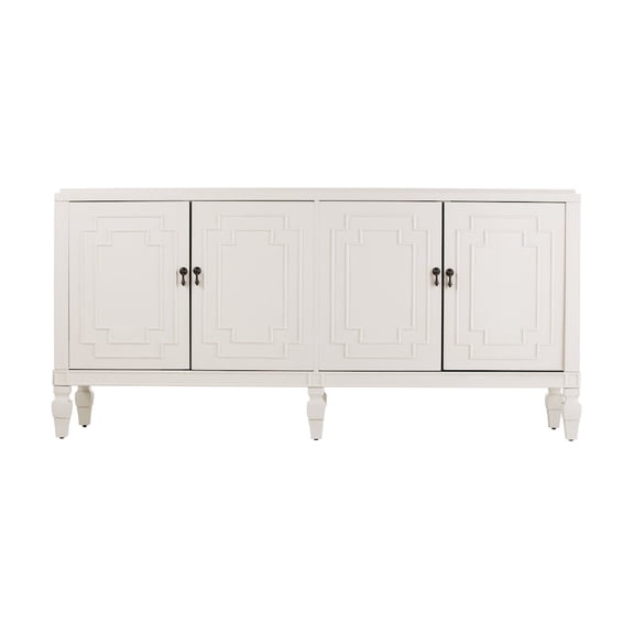 SEI Furniture Tropman Low Profile Accent Cabinet in Antique White