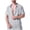 Gray, variant on FRSASU Men's Full Zipper Shirt Summer Casual Fashion Solid Color Short Sleeved Lapel Top/Shirt Black L