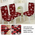 thumbnail image 4 of Christmas Snowflakes Dining Chair Covers Set of 6, Red Buffalo Plaid Merry Xmas Parsons Chair slipcovers, Kitchen Winter Holiday Decor Chair Seat Cover Protectors(Red Plaid,6 Pack), 4 of 6
