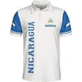 thumbnail image 2 of Lotusprinthandmade Personalized Name & Number Nicaragua Pride Men Polo Shirt (Lightweight) S-5XL Multicolor (2XL), 2 of 5