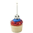 thumbnail image 2 of Birthday Candle Soccer Ball Candle Holder Set, 6-Pack with White Spiral Candles, Sports Theme Cake Decoration for Parties and Birthdays, 2 of 4
