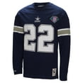 thumbnail image 2 of Men's Mitchell & Ness Emmitt Smith Navy Dallas Cowboys Throwback Retired Player Name & Number Long Sleeve Top, 2 of 3