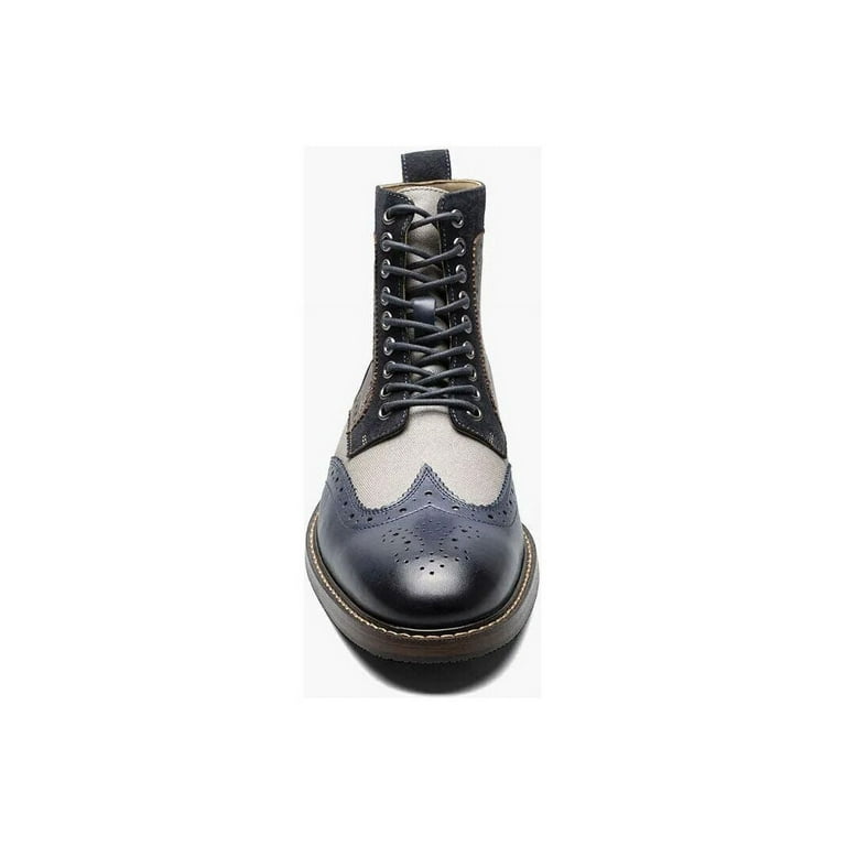 Stacy Adams Finnegan Wingtip Lace Up Boot Suede Leather Navy  display picture 3