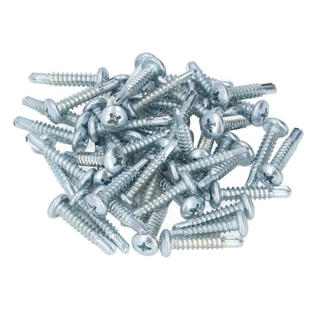 

Big sale 50PCS Cross Screws Galvanized Carbon Steel Self Drilling Screw Replacement 4.8x25mm Round Head