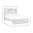 thumbnail image 4 of Picket House Furnishings Beckett Queen Size Bookcase Headboard Wood Panel Beds, Walnut, 4 of 5