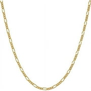 JB Jewelry 14K yellow Solid Gold/P. Figaro Necklace 5mm Unisex. 24"length