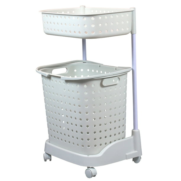 laundry basket on wheels with handle
