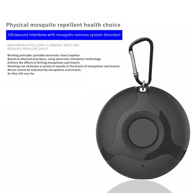 Repelente de mosquitos USB portátil Repelente de plagas electrónico ultrasónico (Negro) Sywqhk Libre de BPA