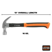 GreatNeck Fiberglass Curved Claw Steel Hammer with Fiberglass Handle, 16 oz