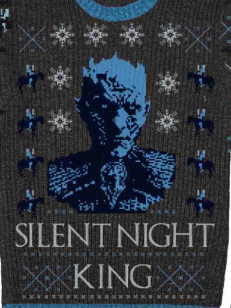 Game of Thrones Mens Gray Silent Night King Christmas Holiday