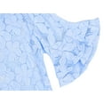 thumbnail image 5 of Women's Sheer Floral Shrug Bolero Tied Front Lace Cropped Cardigan With Half Sleeves, Blue, Small, 5 of 5