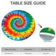 thumbnail image 6 of Colorful Rainbow Tie Dye Spiral Pattern Round Fitted Tablecloth with Elastic Edge,Dining Table Cover Waterproof,Outdoor Round Tablecloth for Camping,Dining,Indoor and Outdoor, 6 of 7