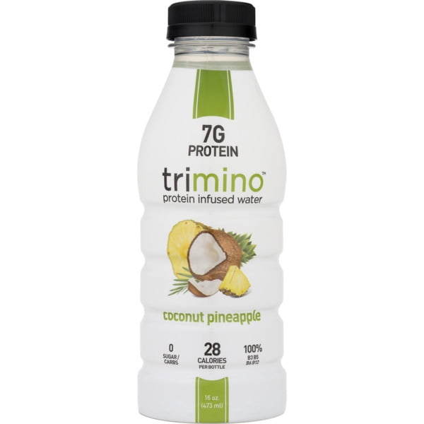 Trimino Coconut Pineapple Protein Infused Water, 16 Fl Oz, 12 Count Bottles