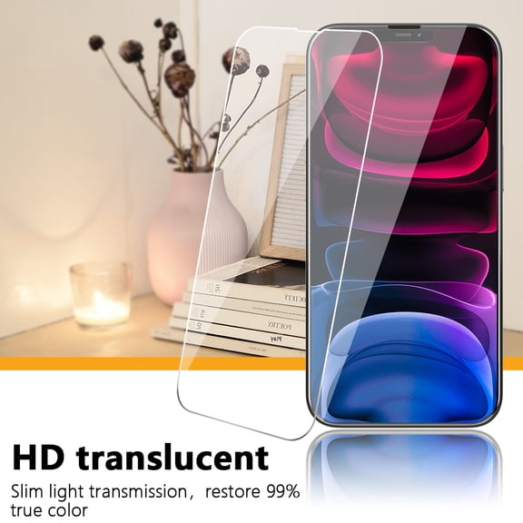 2 Pack Clear Screen Protector for iPhone 13 / iPhone 13 Pro , Shatterproof Tempered Glass Film 6.1" with Easy Installation Tool