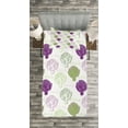 thumbnail image 3 of Ambesonne Artichoke Quilted Bedspread Set 2 Pcs, Sketch Style Food, Twin Size, Lime Green and Purple, 3 of 3