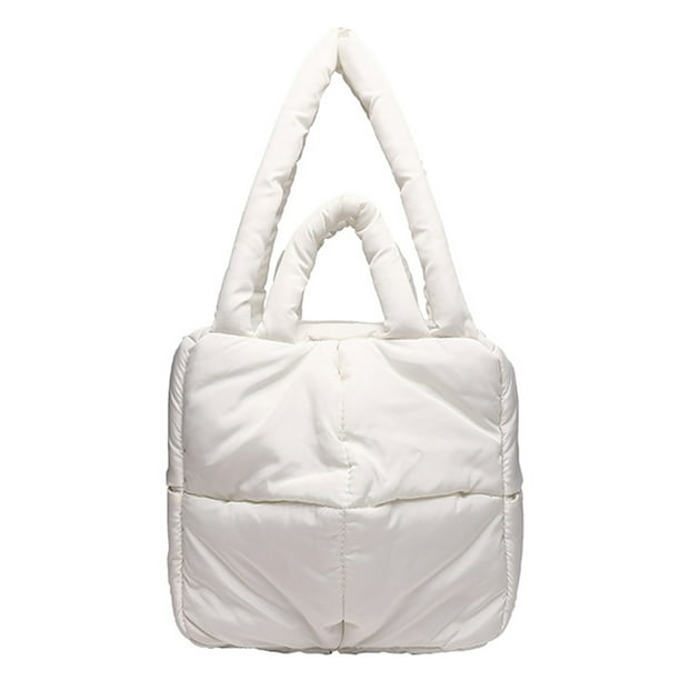 Bolso Tote Mujer Casual Gran Capacidad Niñas Invierno Bolsa Blanco