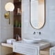thumbnail image 4 of Aplique de pared nórdico moderno con bola de cristal lechoso, lámpara de noche para interiores, aplique de pared de metal dorado con bombilla blanca, para vestíbulo, comedor, luz decorativa de pared., 4 of 5