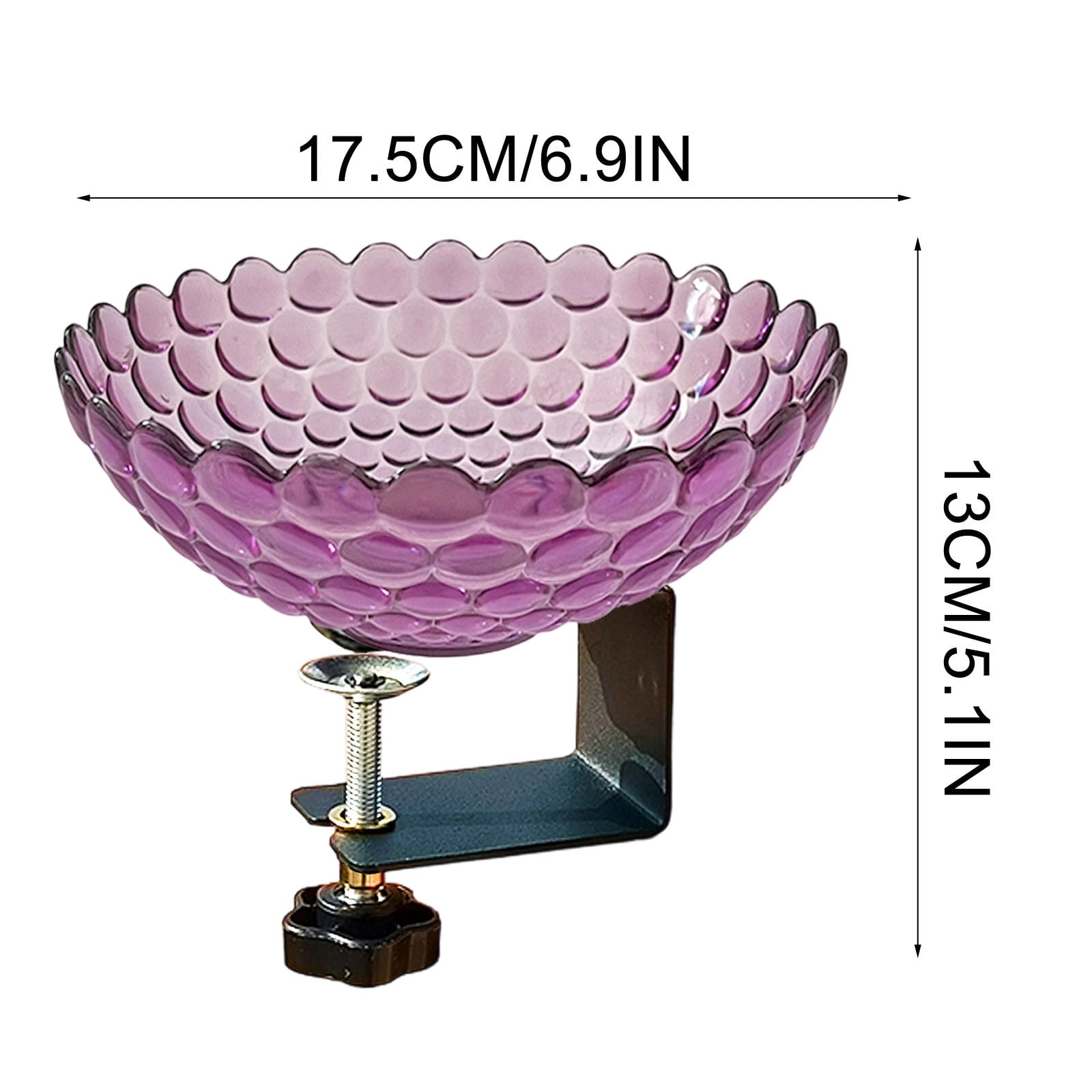 NIUBWJL Deck Mounted Bird Bath with Adjustable Clamp, Unheated Detachable Bird Bath Hummingbird Birdbath Bowl Balcony Fence Decor