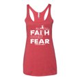 thumbnail image 2 of Wild Bobby, Faith Over Fear Psalm 118:6 White, Inspirational/Christian, Women Tri-Blend Racerback Tank Top, Vintage Red, Large, 2 of 3