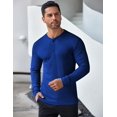 thumbnail image 2 of COOFANDY Men's Long Sleeve Henley Shirts Stretch Ribbed T-Shirts Fashion Casual Basic Tops, 2 of 6