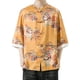 thumbnail image 1 of Camisas Hawaianas Para Hombre Camiseta de manga corta con cuello Vintage Tang para hombre, traje Tang con hebilla de placa, camisetas transpirables informales Hanfu para hombre (Yellow, XXL), 1 of 7