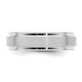 thumbnail image 4 of Auriga 14k White Gold 6mm Heavyweight Brushed Satin Fancy Men's Wedding Band Size- 7.5, 4 of 6