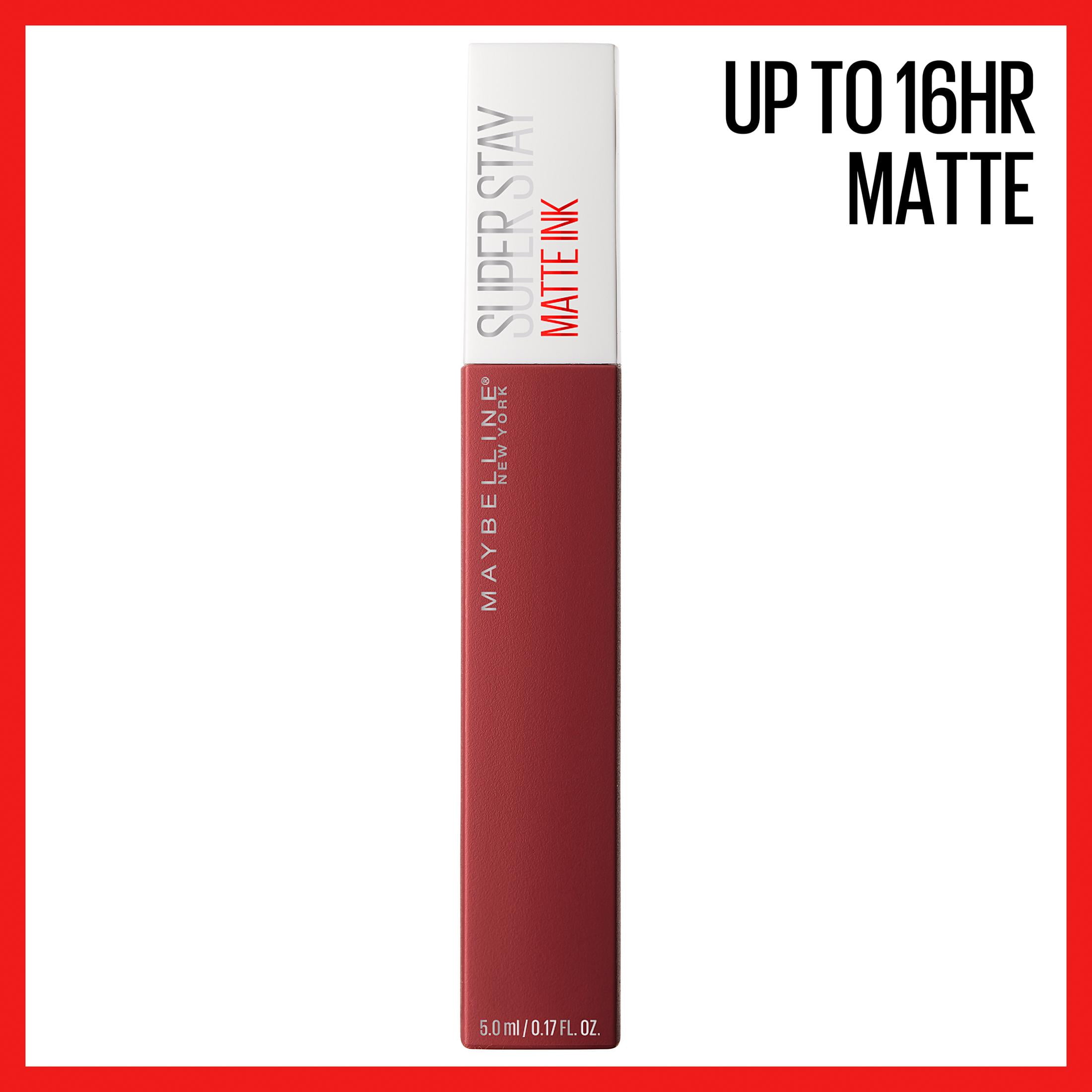 Maybelline Super Stay Matte Ink Liquid Lipstick Makeup, Long Lasting High  Impact Color, Up to 16H Wear, Founder, Cranberry Red, 1 Count