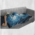 thumbnail image 6 of Astronaut Soft Flannel Fleece Blanket, Space Man Diving into the Core Various Geometric Shapes and Triangle Space Adventures, Cozy Plush for Indoor and Outdoor Use, 70" x 90", Blue, by Ambesonne, 6 of 6