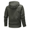 thumbnail image 4 of SNOWSONG Jackets for Men Clearance! Men's Fall / Winter Zipper Punching Jacket Drawstring Hooded Coat, Mens Casual Jacket, Mens Jackets Lightweight, Winter Jackets for Men, 1PC Jacket Green 5XL, 4 of 8