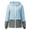 Sky Blue, variant on Lovskoo Women's Trench Coat Windbreaker Long Sleeve Color Block Patchwork Thin Hooded Zipper Casual Sport Coat Gray